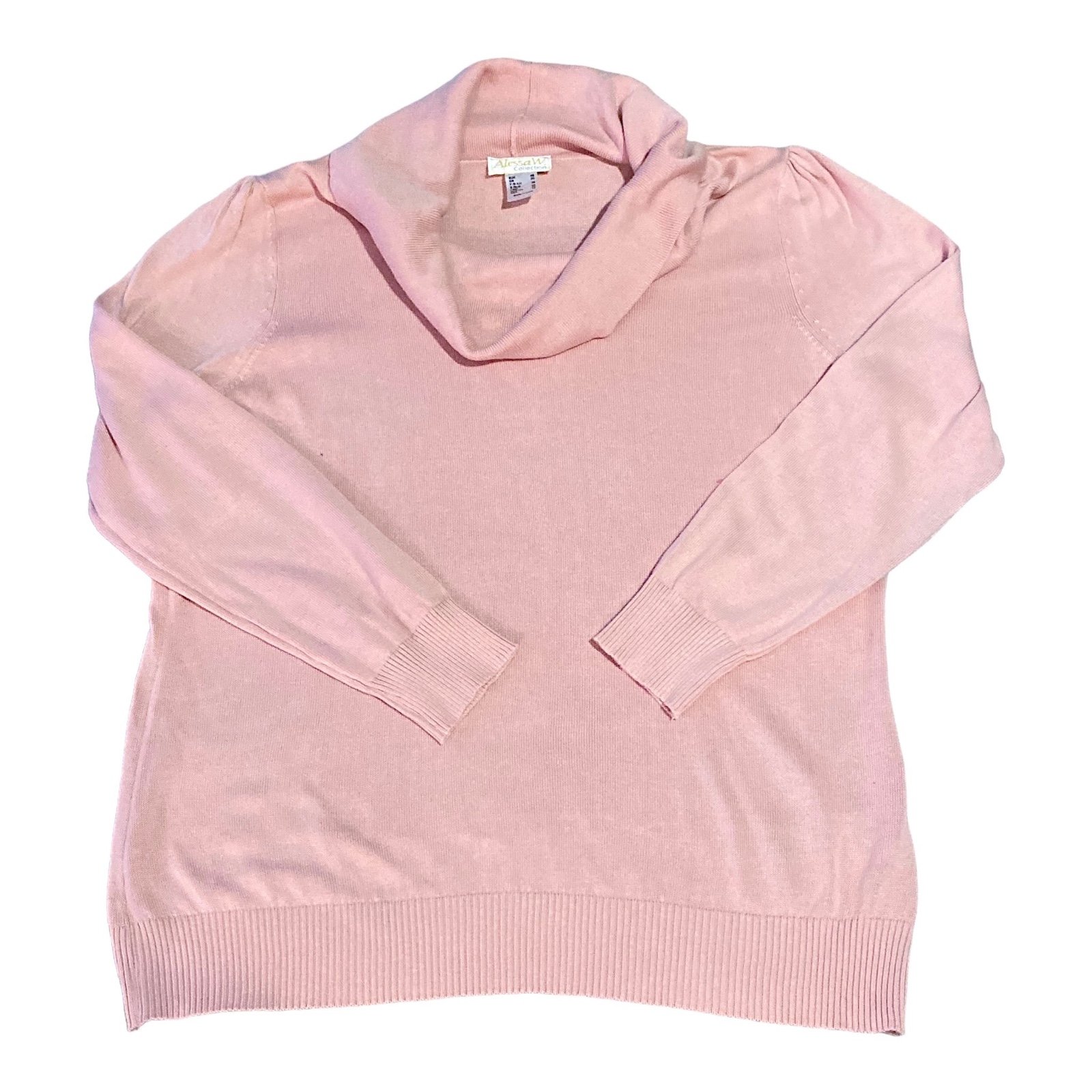 Alessa W Collection Sweater Womens 14 Pink Cowl Neck Juliette Sleeve Miinimalist