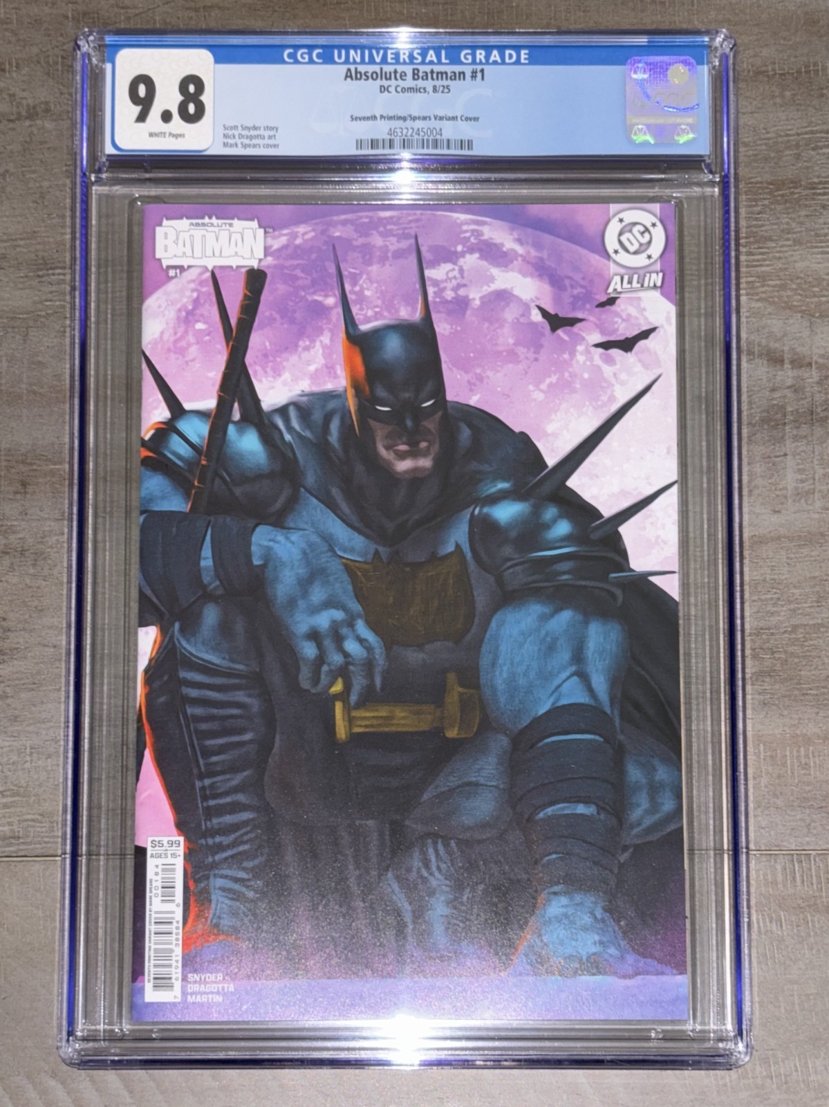 ABSOLUTE BATMAN #1 - CGC 9.8 - Seventh (7th) Printing Mark Spears Variant