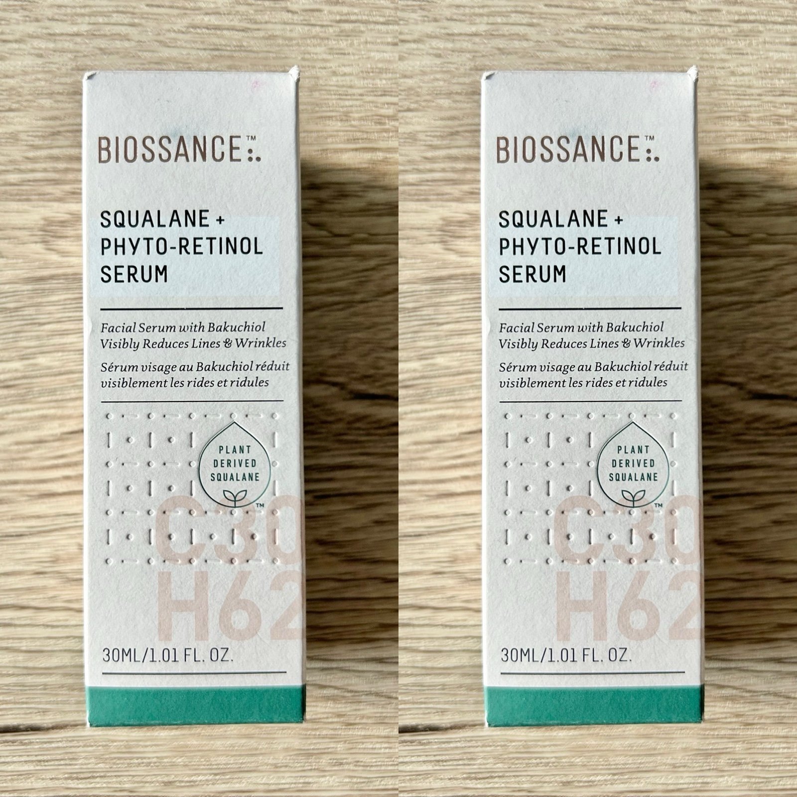 Pack of 2 - Biossance - Squalane + Phyto-Retinol Serum - 1.01 fl oz (each)