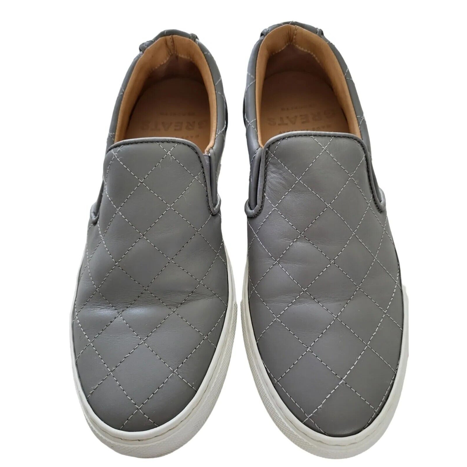 Greats Brooklyn Leather Sneaker Made In Italy Grey Sz 7.5