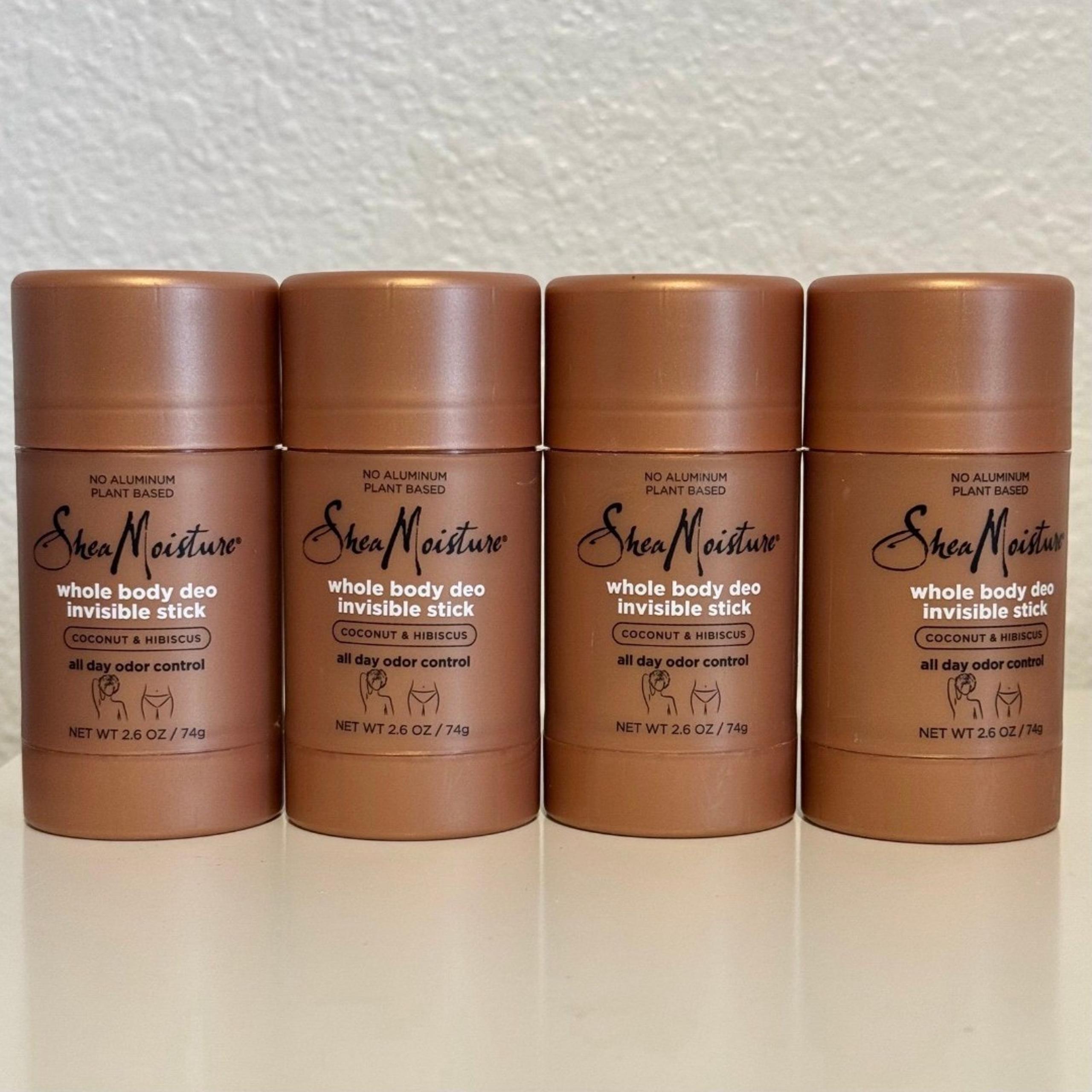 Set of 4 Shea Moisture Whole Body Deodorant Invisible Stick - Coconut & Hibiscus