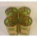 Vintage 24kt Prado Culver Glasses Green and Gold Checkered Mid-century Set of 4