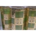 Vintage 24kt Prado Culver Glasses Green and Gold Checkered Mid-century Set of 4