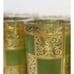 Vintage 24kt Prado Culver Glasses Green and Gold Checkered Mid-century Set of 4