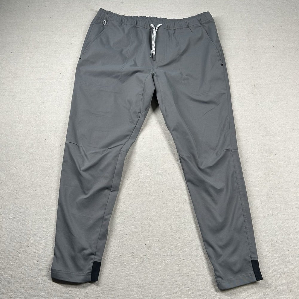 Myles Pants Mens XL Joggers Woven Elastic Waist Ankle 34x29 Golf Chino Gray