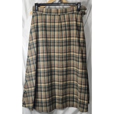 Vintage Wool Plaid Pleated Skirt Size 15/16 Fall Winter Union USA Made