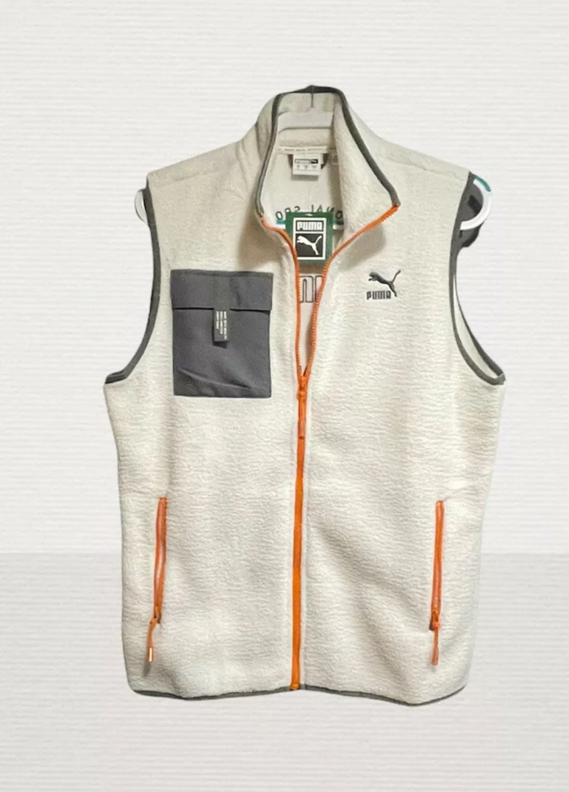 PUMA XTG Trail Pocket Fleece Gilet Vest White/Orange/Gray