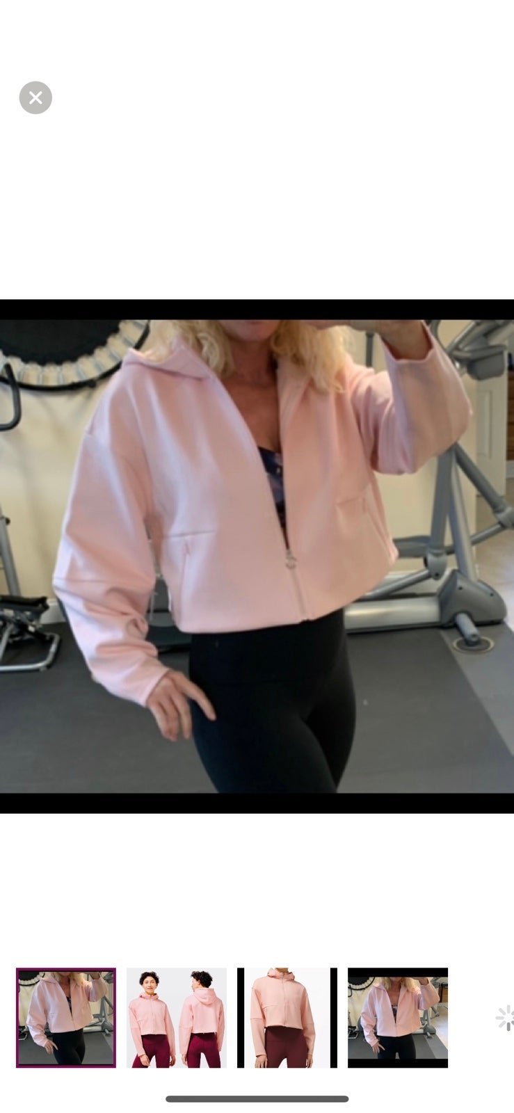 LILULEMON SOFT OVERSIZED FULL ZIP CROPPED HOODIE/JACKET-NWT-PINK MIST-M/L