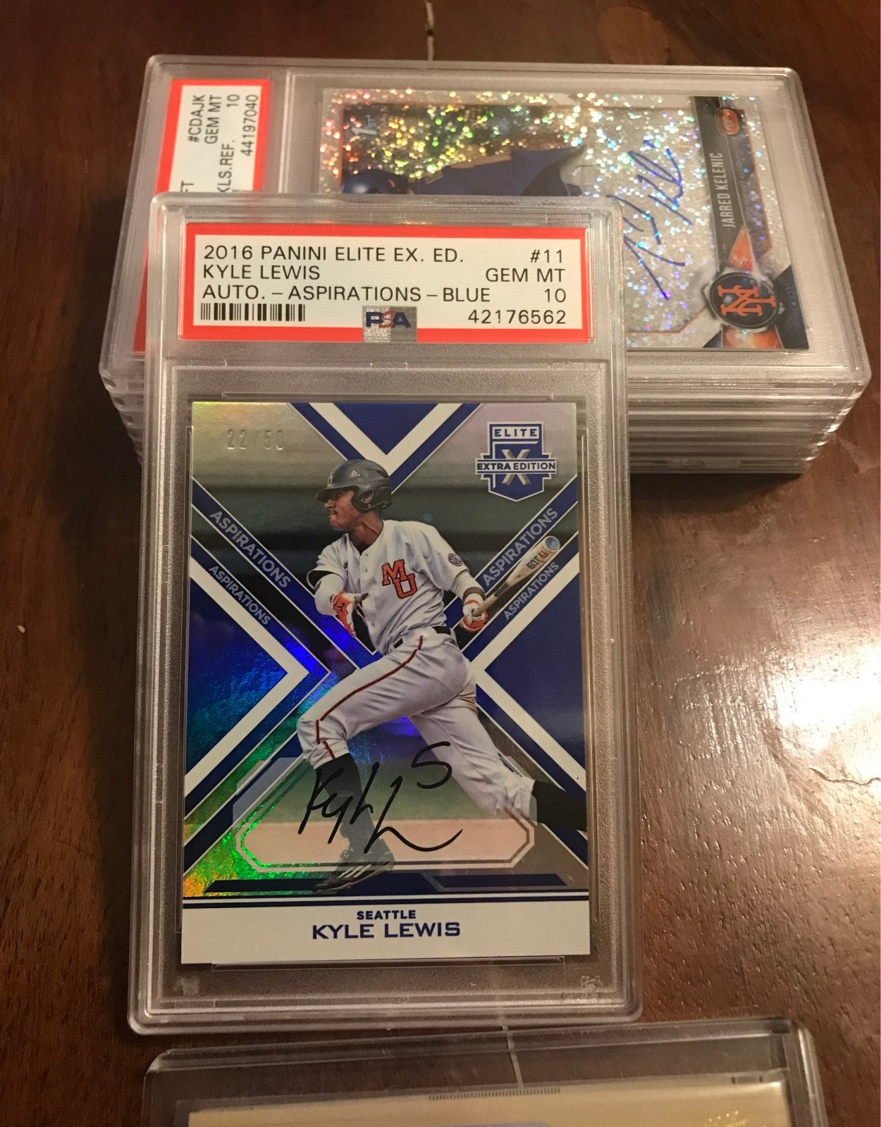 2016 Panini Elite EX ED Kyle Lewis Auto Aspirations Blue Gem Mint PSA 10 (Pop 1)