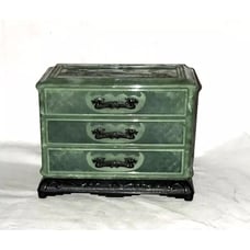 Vintage Green 3 Drawer Blastic box Asian Design