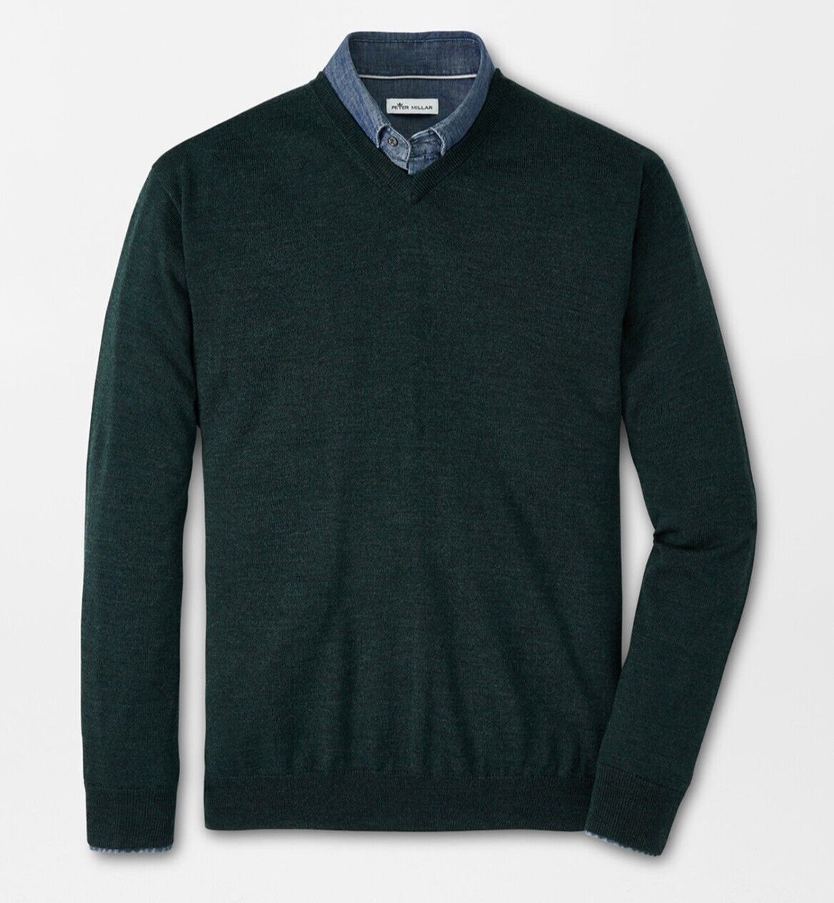 Peter Millar Crown Wool Blend V Neck Pullover Sweater Balsam Green XXL 180 NWT