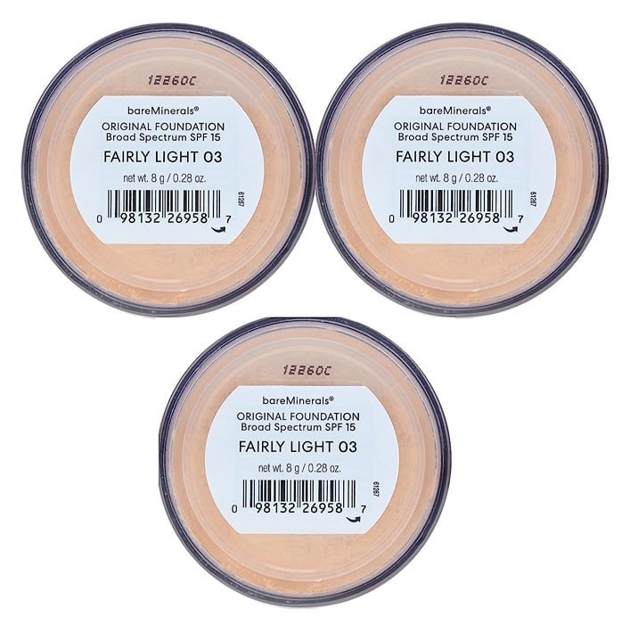 (3) bareMinerals Fairly Light 03 Original Loose Powder Foundation Spf 15