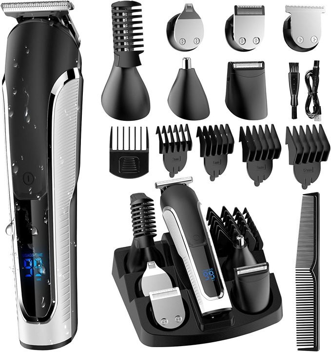 Beard Trimmer for Men, All in One Mens Beard Grooming Kit, IPX7 Washable