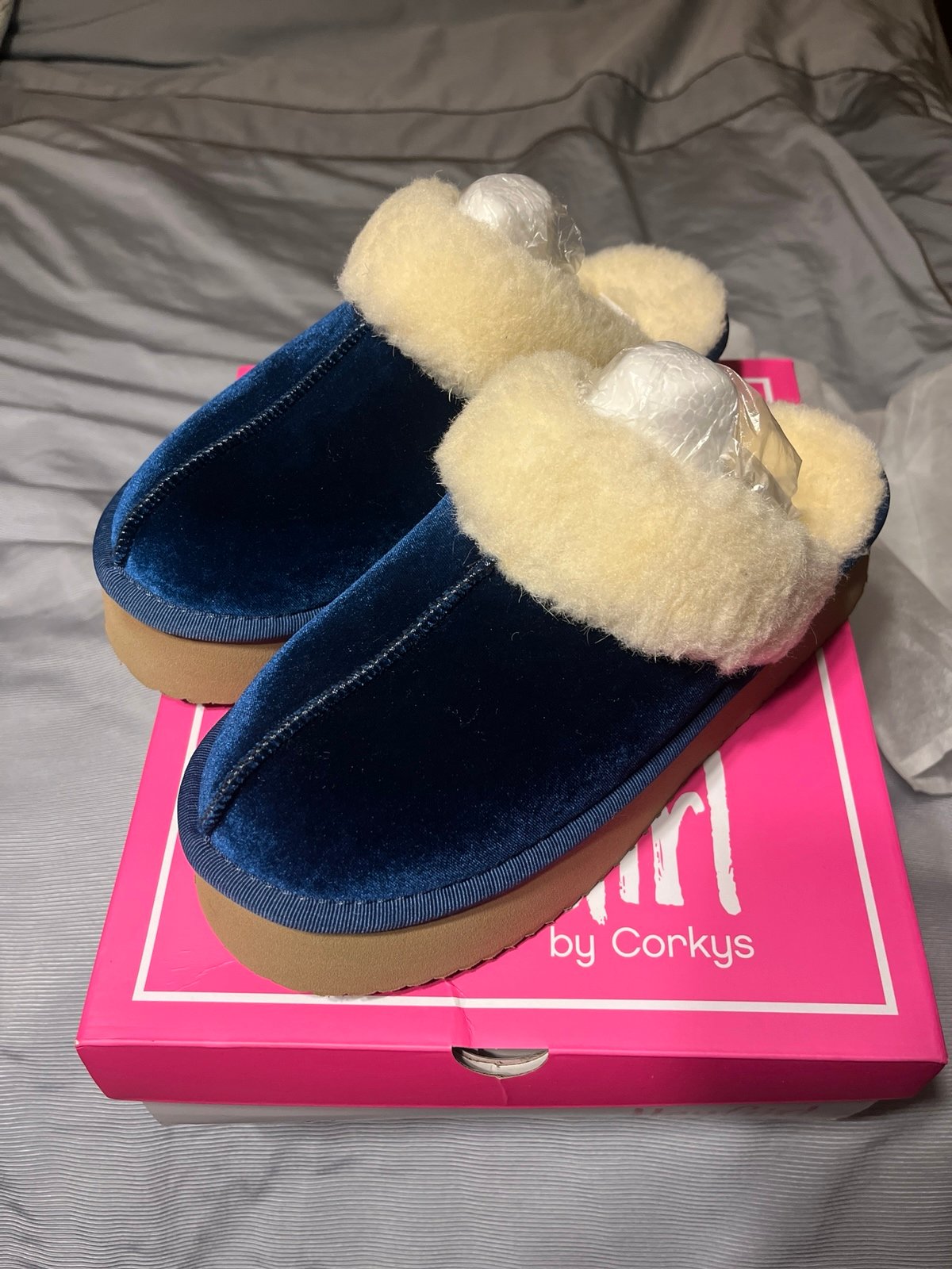 Corkys Slip On Blue Velvet