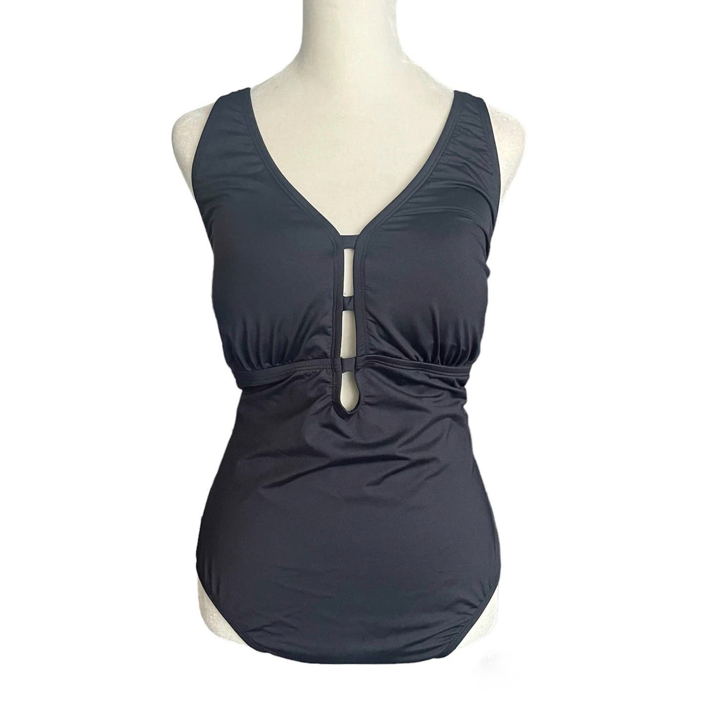 Ralph Lauren Beach Club Plunge One Piece Swimsuit (Size: 16W)