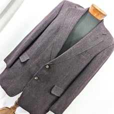 AUSTIN REED! GORGEOUS BURGUNDY, BLACK, GRAY PURE VIRGIN WOOL JACKET! SZ 38R