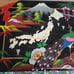 Vintage Japanese Island Black lacquer Peacock Footed Table Scrapbook photo album