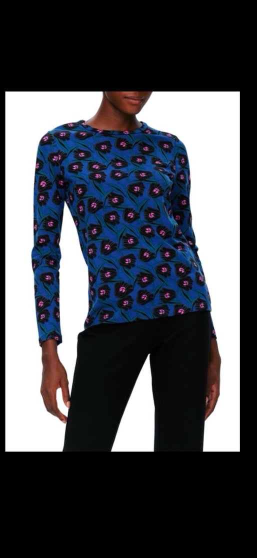 DIANE VON FURSTENBERG Tink Top in Fortune Vine Black Blue