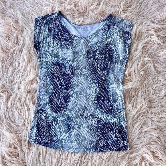 Blue and white vest