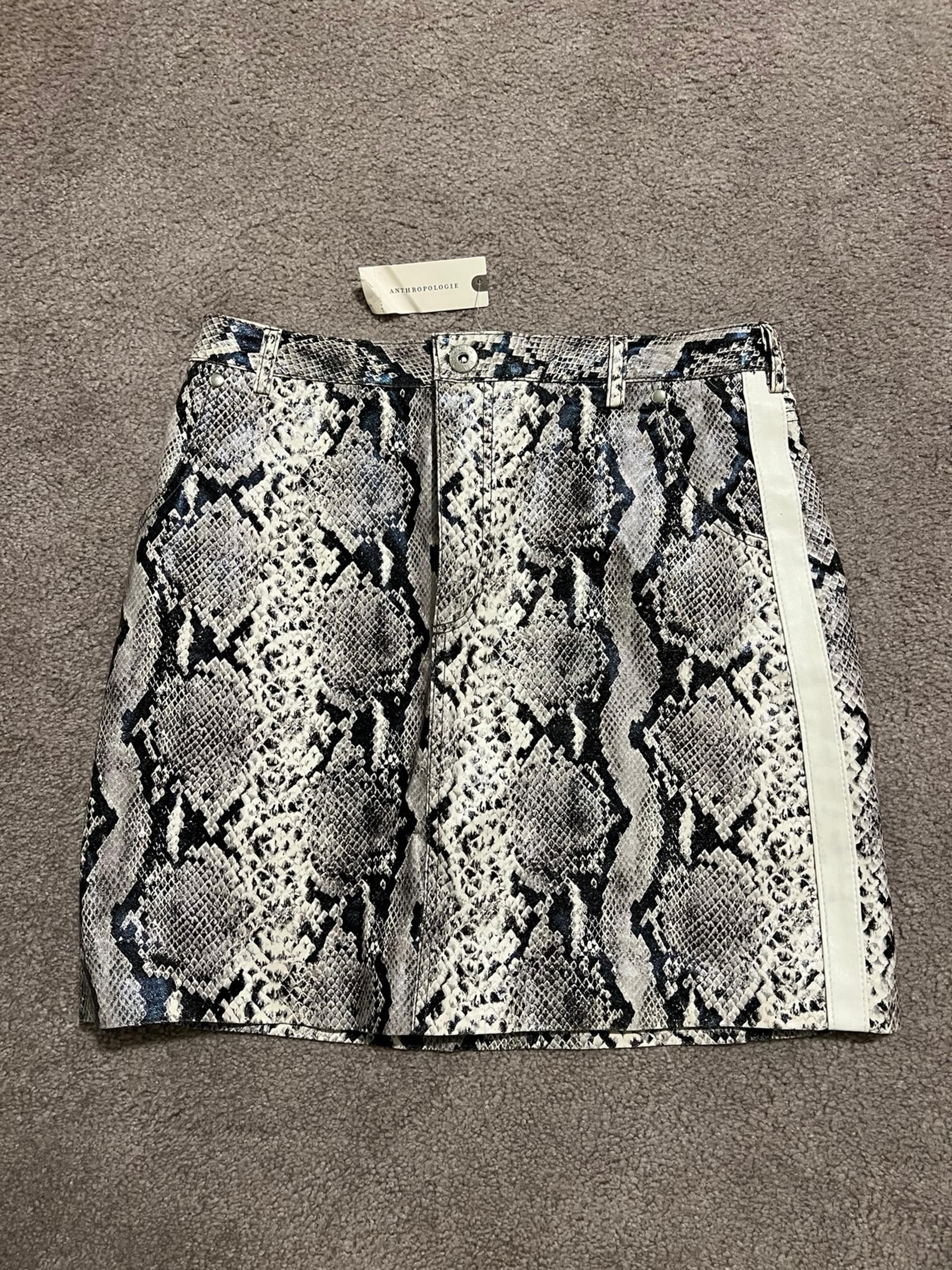 Anthropologie BB Dakota Python On The Prowl Snakeskin-Print Mini Skirt