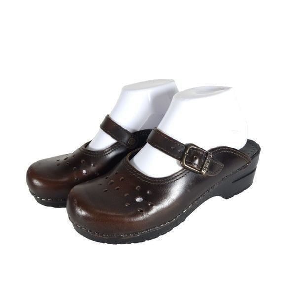 Dansko Women's Merie EU38 US 7-7,5 Brown Oiled Leather Open Back Clogs Shoes