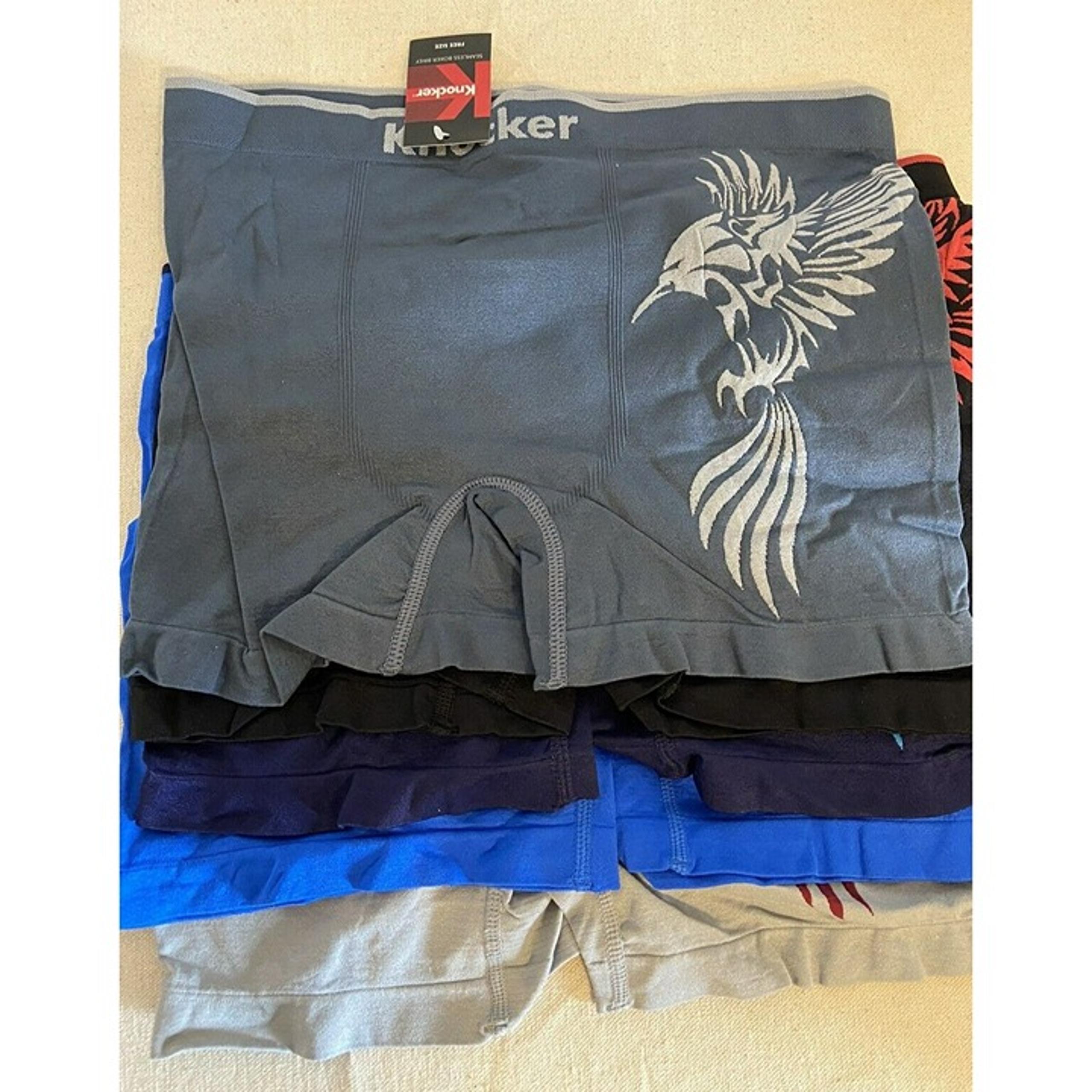 Men's Boxer Briefs Tribal Bird Underwear Seamless One Size Solid Colors Lot of 5