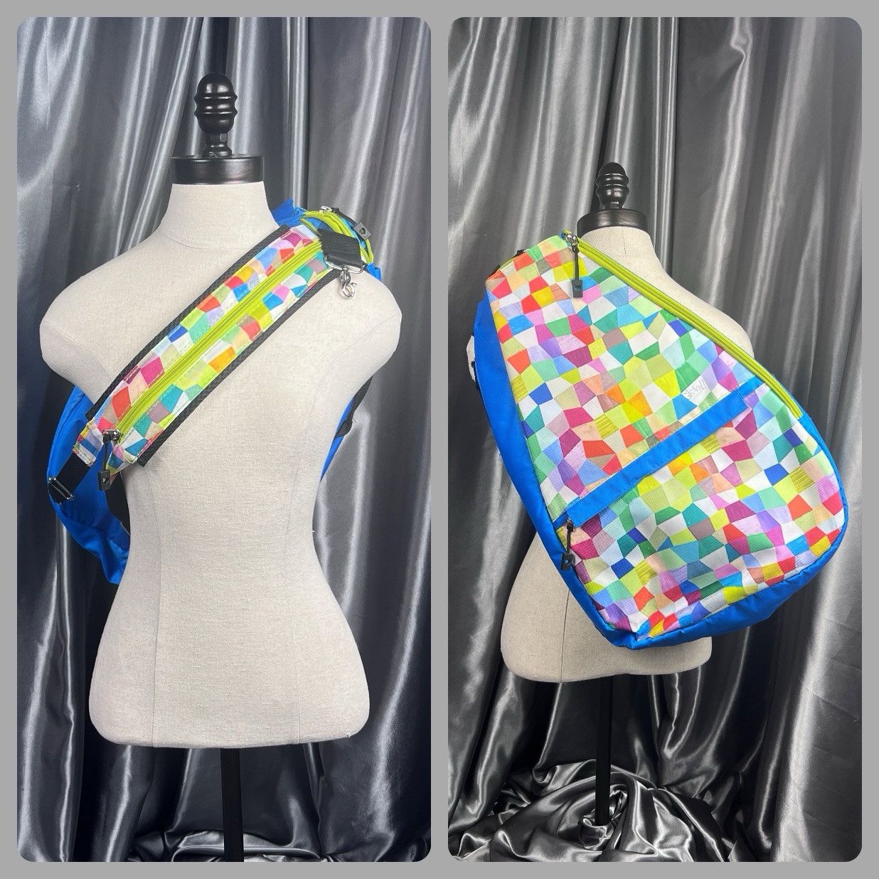 Glove It Women's Kaleidoscope Tennis Sling Backpack W/ Pockets Holds 2 Rackets