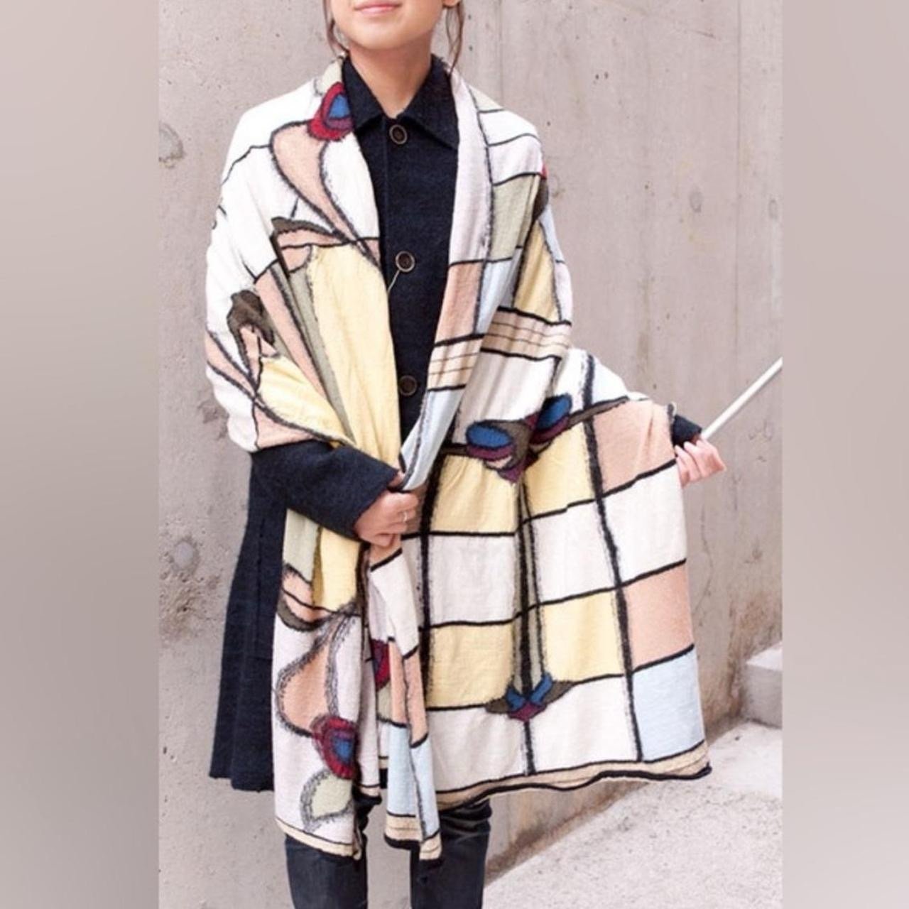 KAPITAL stained glass motif compressed wool scarf vintage muffler Japan 2012