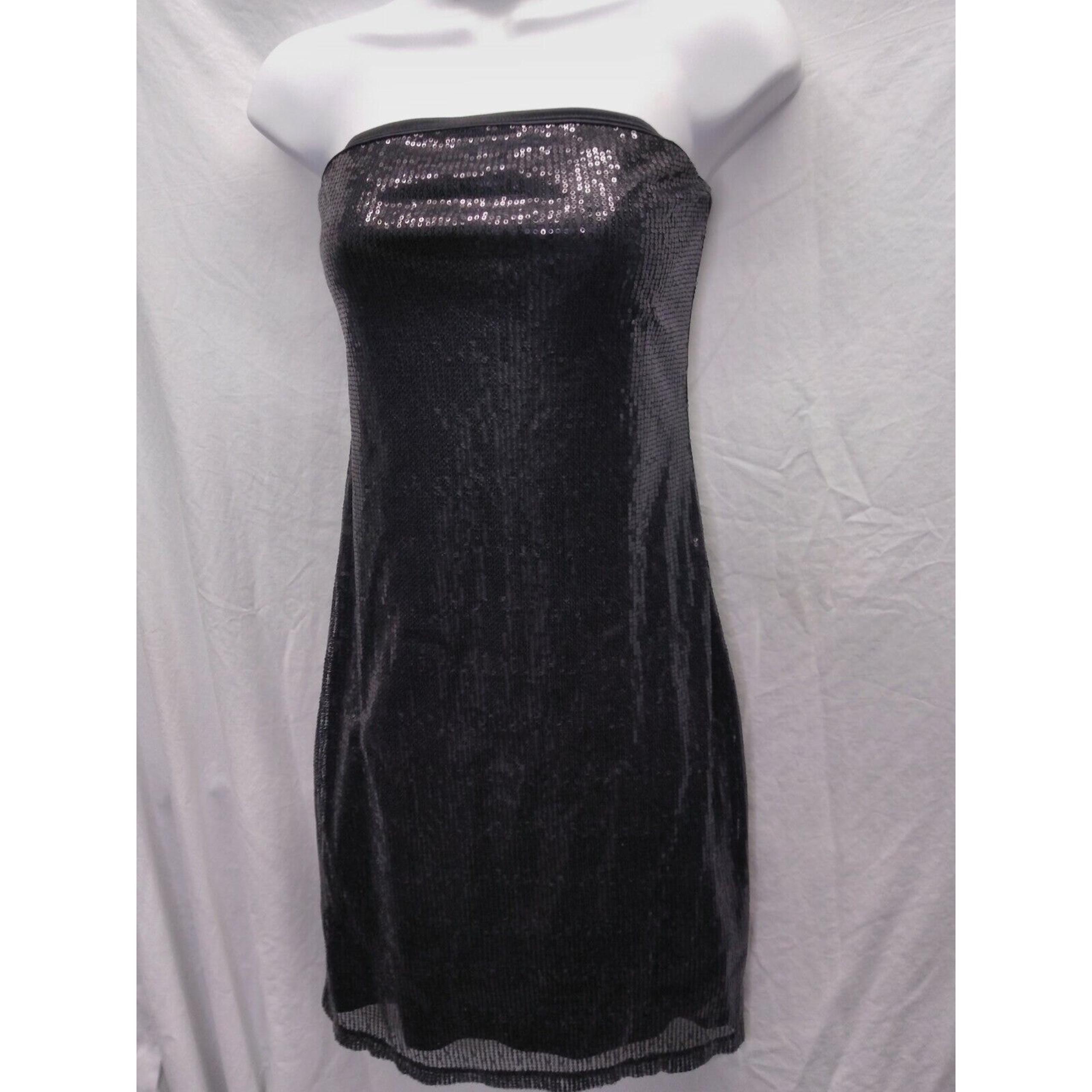 The Limited Size XS Strapless Black Sequin Cocktail Party Dress Whimsigoth