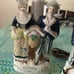 Vintage Pair Victorian Colonial Man & Woman Porcelain Table Lamps Made In Japan