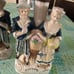Vintage Pair Victorian Colonial Man & Woman Porcelain Table Lamps Made In Japan