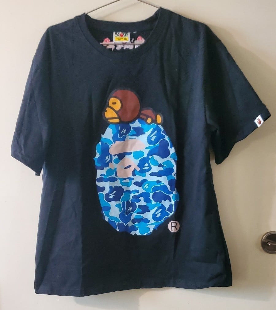 Ape Head Cartoon Print Cotton T-Shirt Apes Short Sleeve Crew Neck Loose Hip Hop