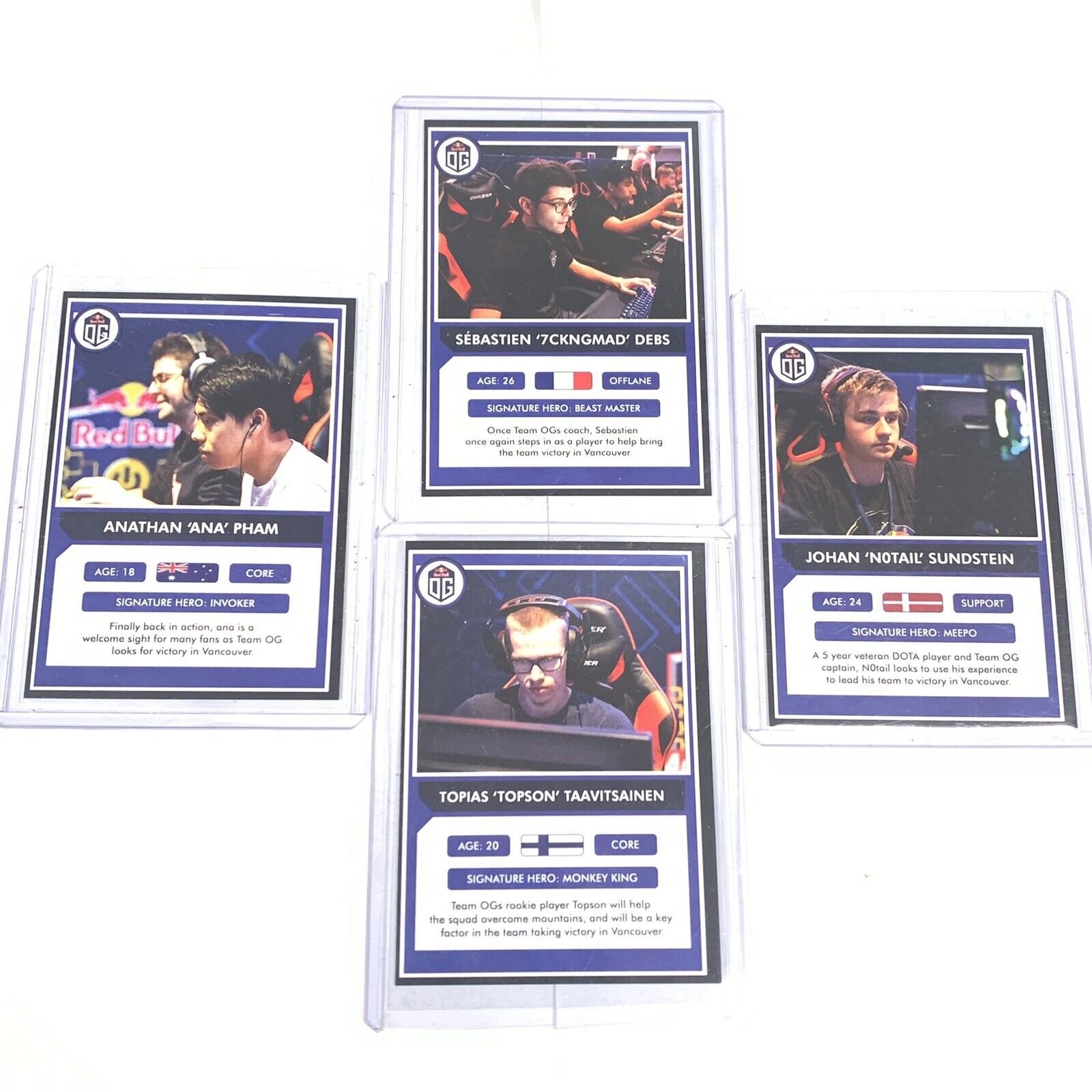 Dota 2 OG Redbull Official Cards Lot Valve Steam Artifact Dota2 International
