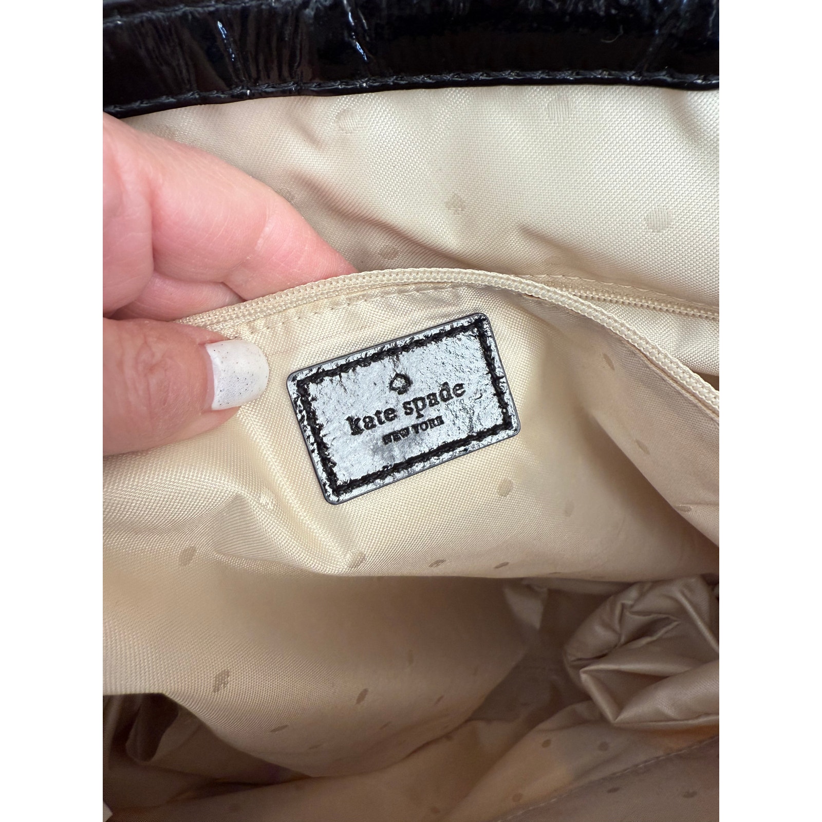 Kate Spade Clinton Hill Dama Tote Bag Cream Tweed Black