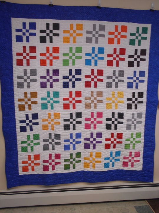 12*31 Handmade Quilt, Full Size Quilt, Altered States, Disapearing Four Patch