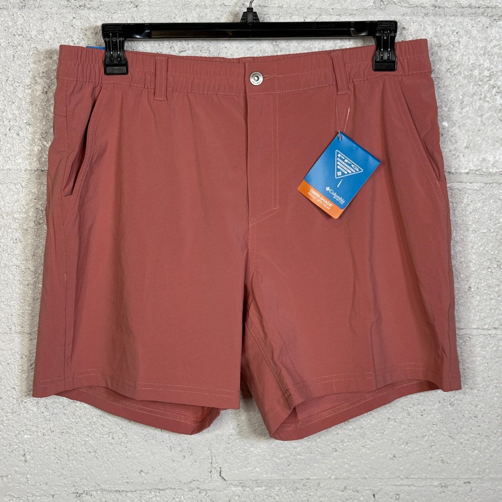 Columbia Men's PFG Uncharted 6 Shorts, Sandalwood Pink large