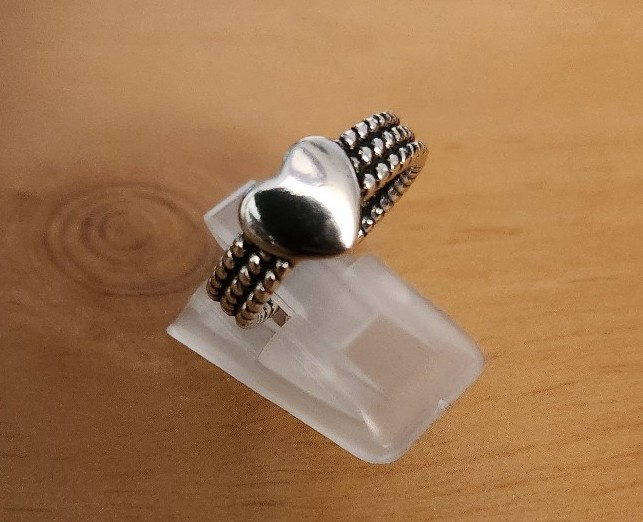 925 adjustable heart ring