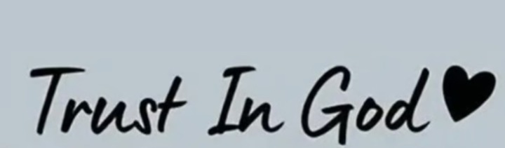 trust in god heart  vinyl decal black 6" wide