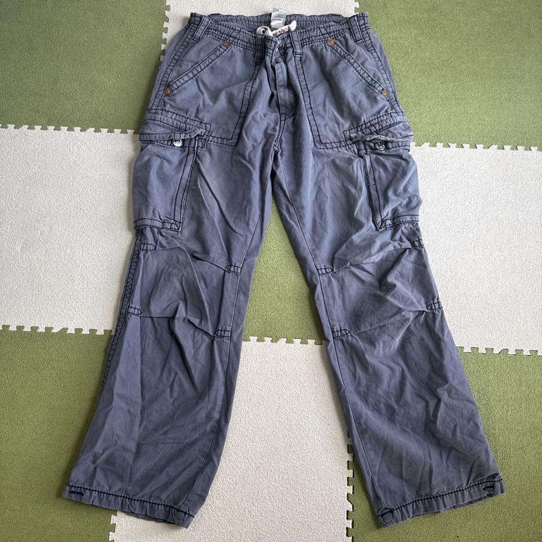 True Religion Gray Cargo Pants with Drawstring