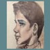 Vintage 1969 21 1/2 x 17 1/4 Oil Pastel Drawing of a Boy by Charlie Pico