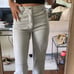 free people gray straight leg leather pants 0