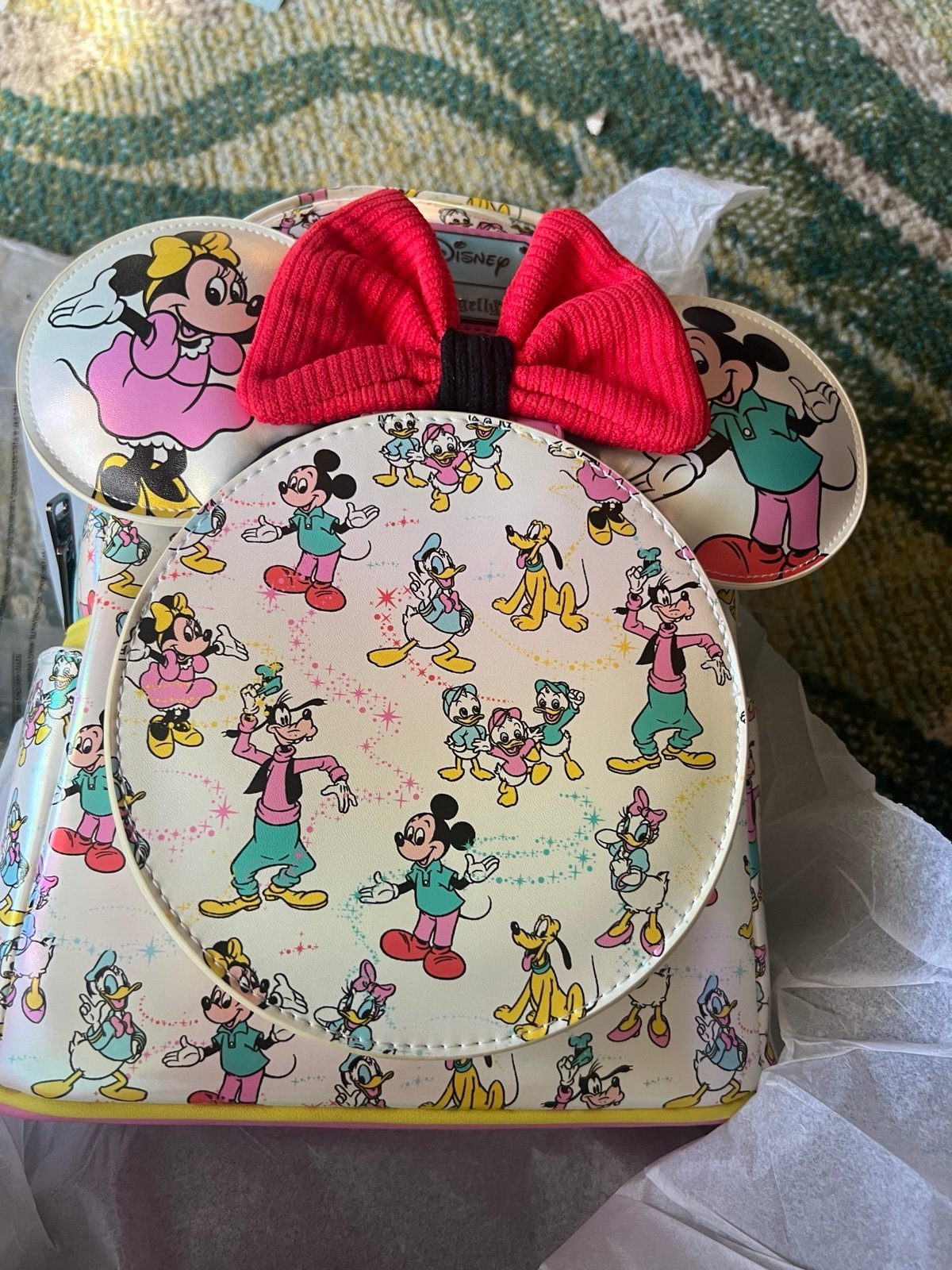 Loungefly Disney100 Mickey & Friends Classic All-Over Iridescent Mini Backpack