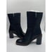 Franco Sarto Women's Black Leather Square Toe Stevie Mid Calf Boots Size 5M NIB