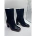 Franco Sarto Women's Black Leather Square Toe Stevie Mid Calf Boots Size 5M NIB