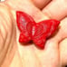 2 Sweet cinnabar butterfly beads. 682