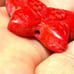 2 Sweet cinnabar butterfly beads. 682