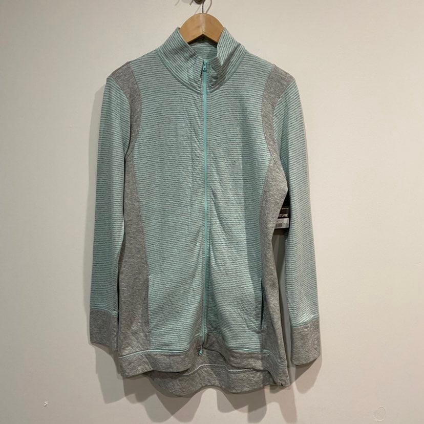 Eddie Bauer NWT Mock Dual Layer Full Zip in Glacier Turquoise Size Large