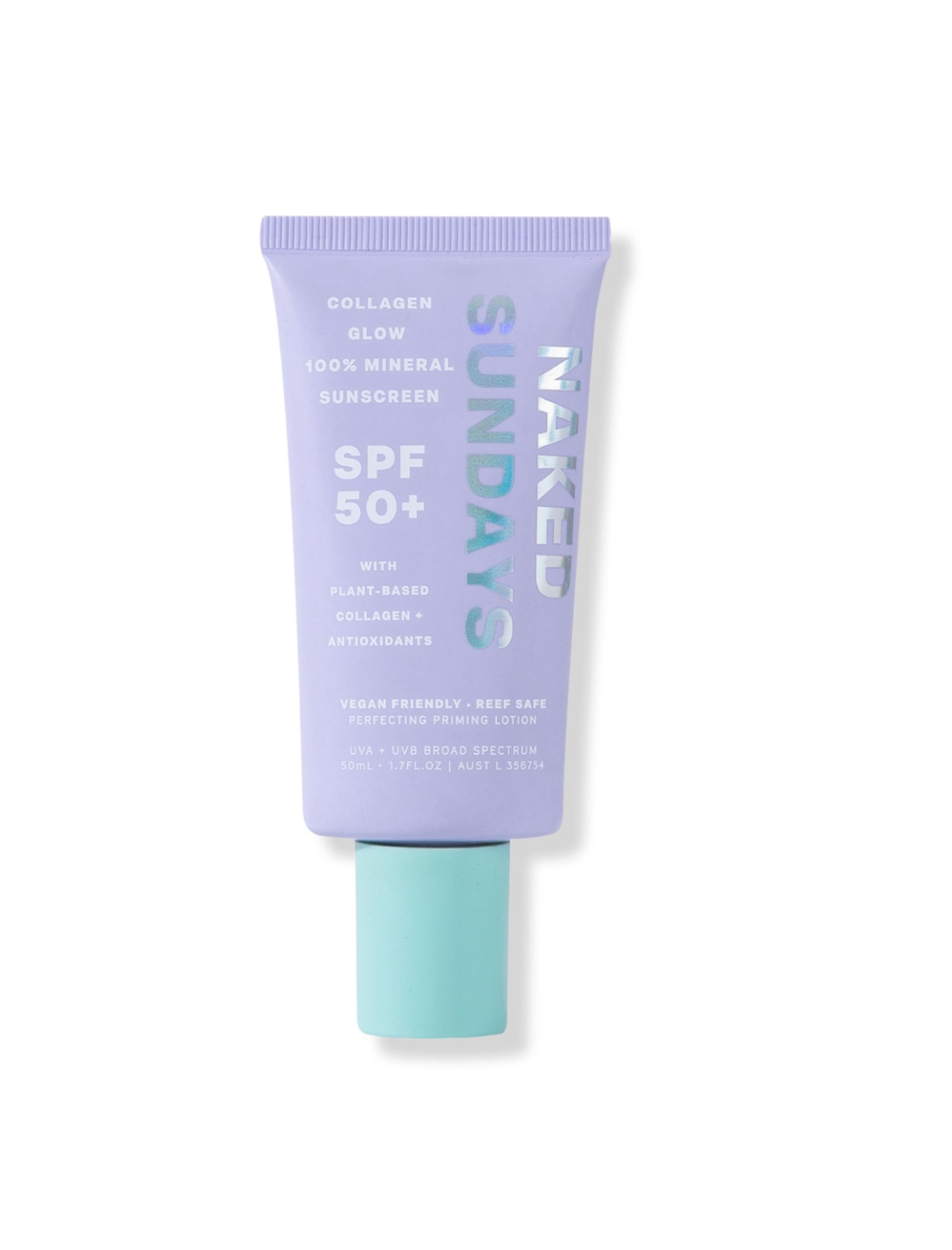 Naked Sundays 100% Mineral Primer Sunscreen SPF
50+ Lotion with Collagen