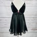 Betsey Johnson black sheer negligee lace pink bow