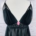 Betsey Johnson black sheer negligee lace pink bow